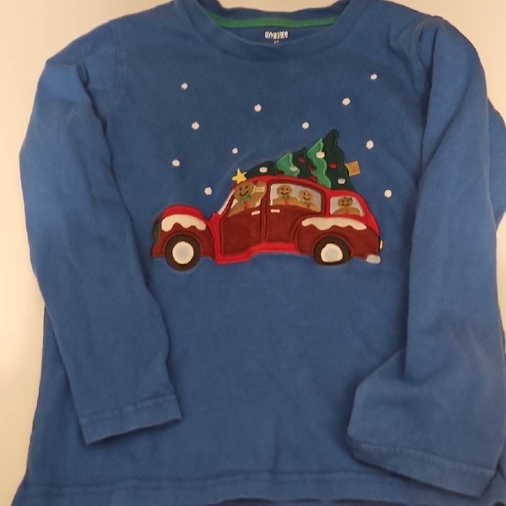 Gymboree Blue Shirt with‎ Green Trim